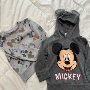 Disney Gray and Black Mickey Mouse Sweatshirts